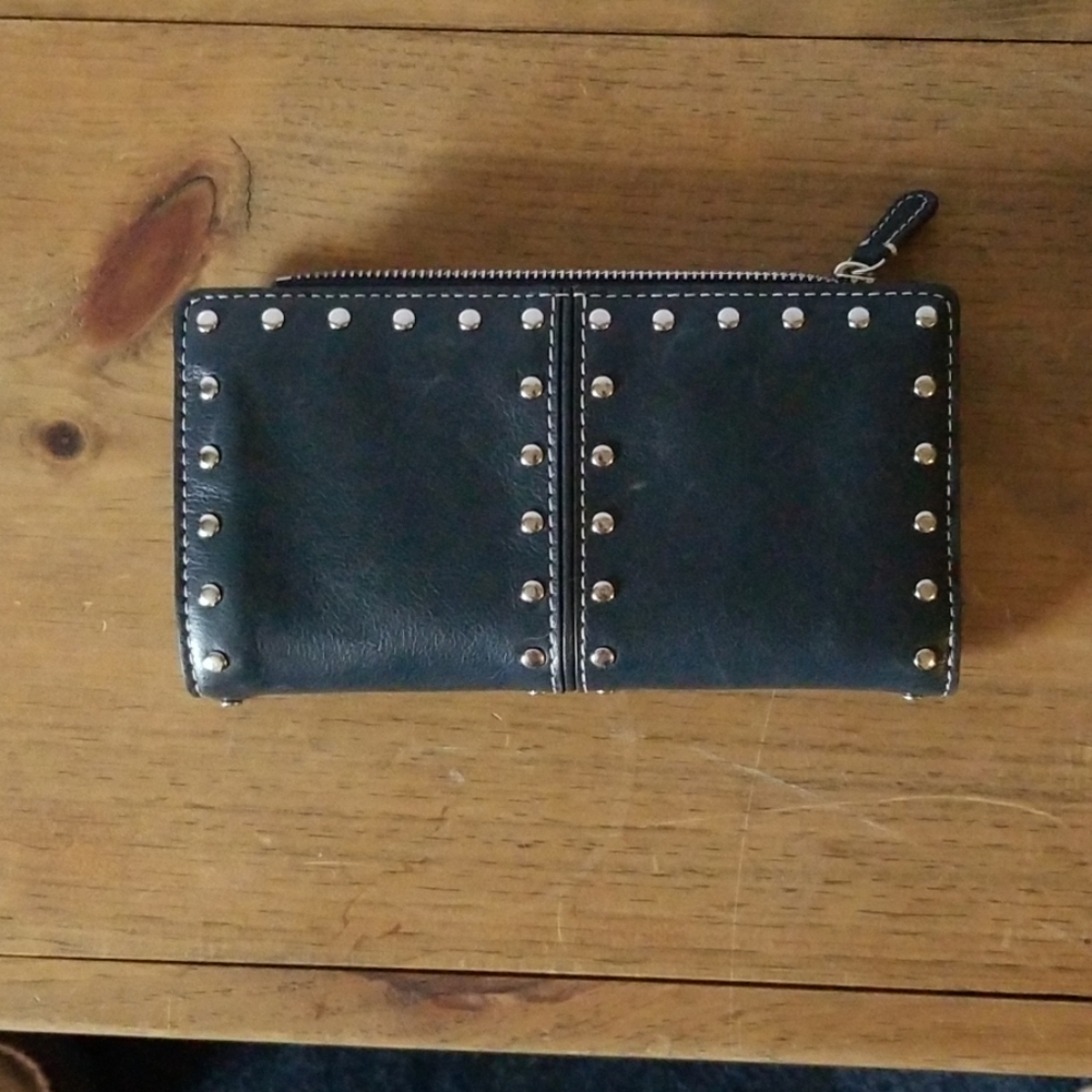 Michael kors black studded wallet